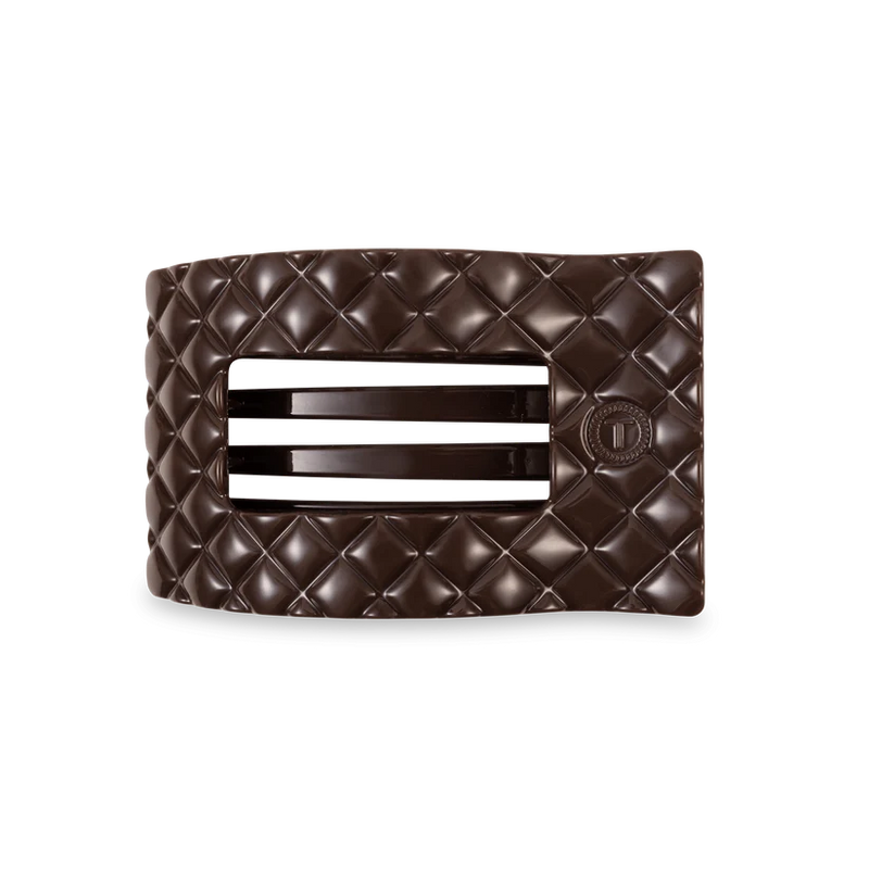 Flat Rectangle Hair Clip | Truly Taupe Quilted