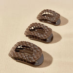 Flat Round Hair Clip | Truly Taupe Quilted
