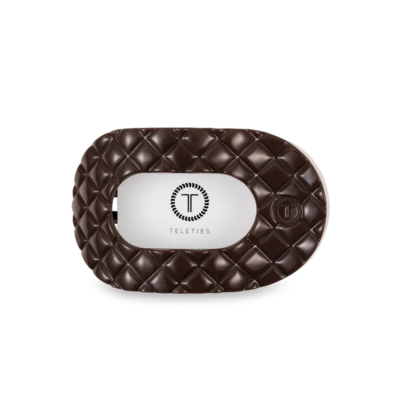Flat Round Hair Clip | Truly Taupe Quilted