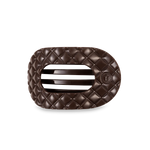 Flat Round Hair Clip | Truly Taupe Quilted