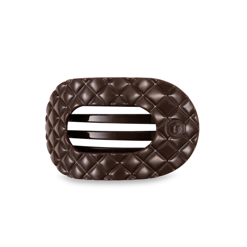 Flat Round Hair Clip | Truly Taupe Quilted