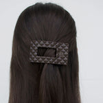 Flat Rectangle Hair Clip | Truly Taupe Quilted