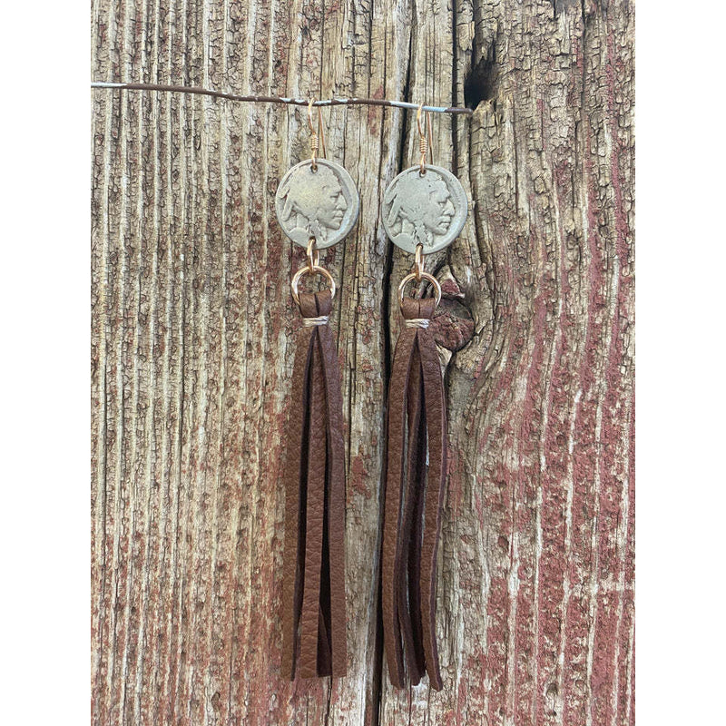 JForks Buffalo Nickle Tassel Earring