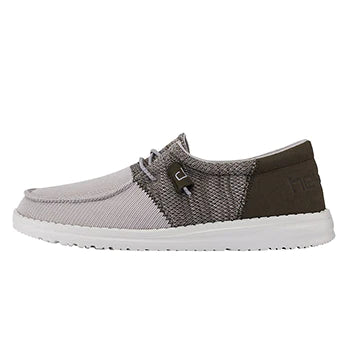 Gray and brown sneaker on a white background